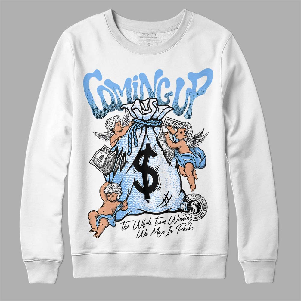 Powder Blue 9s superstreetwear Sweatshirt Money Bag Coming Up Graphic