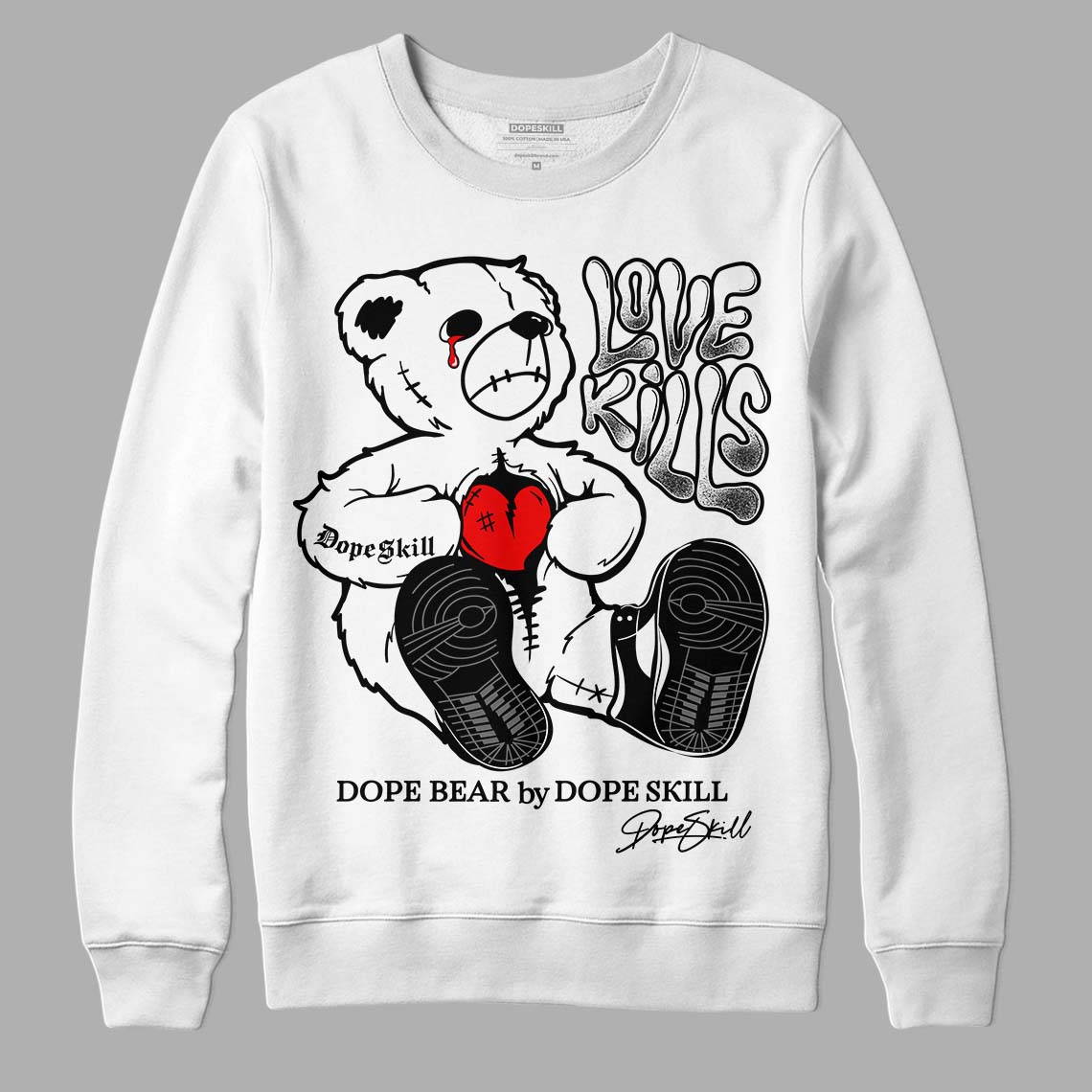 85 Black White 1s superstreetwear Sweatshirt Love Kills Graphic