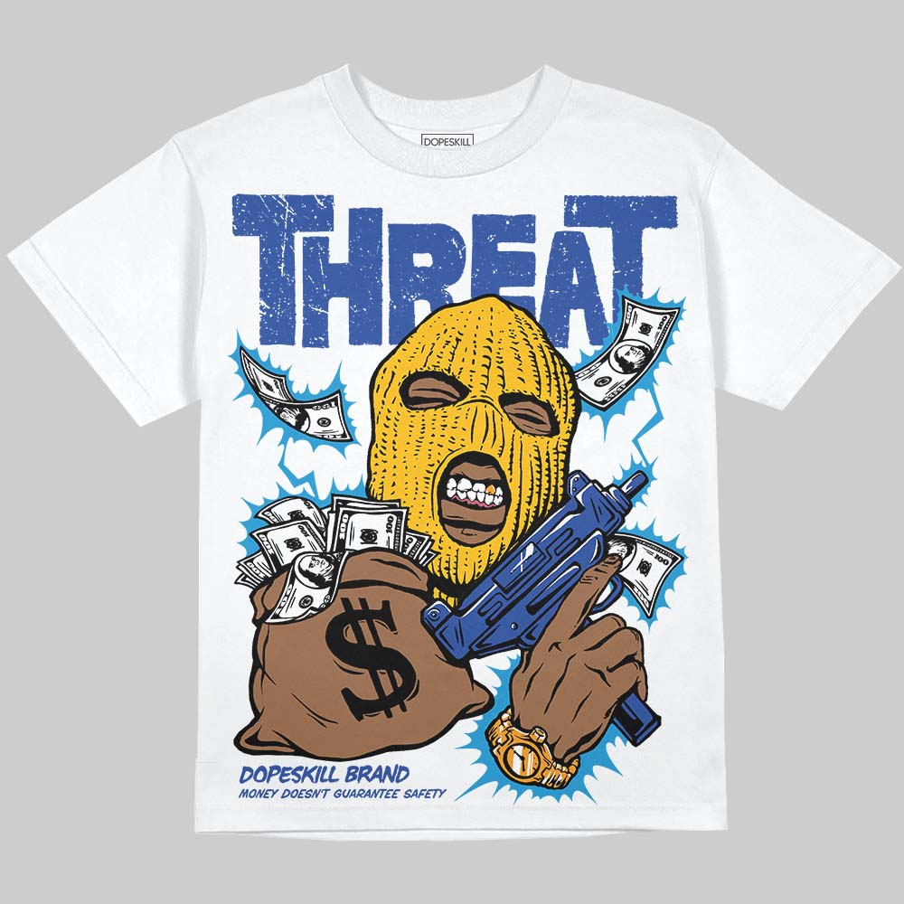 Royal Blue Collection superstreetwear Oversize Print T-Shirt Under Threat Graphic