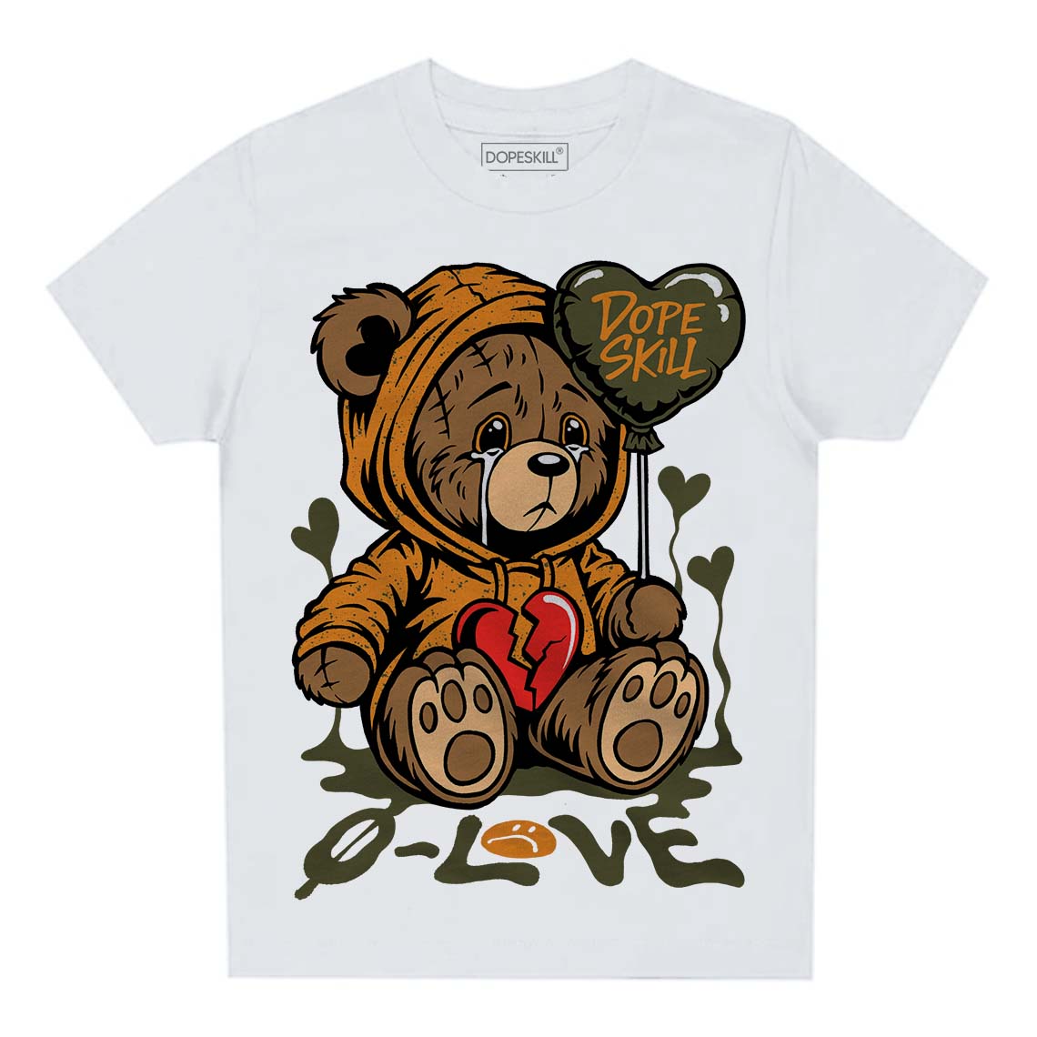 Olive 5s superstreetwear Toddler Kids T-shirt Broken Bear Graphic