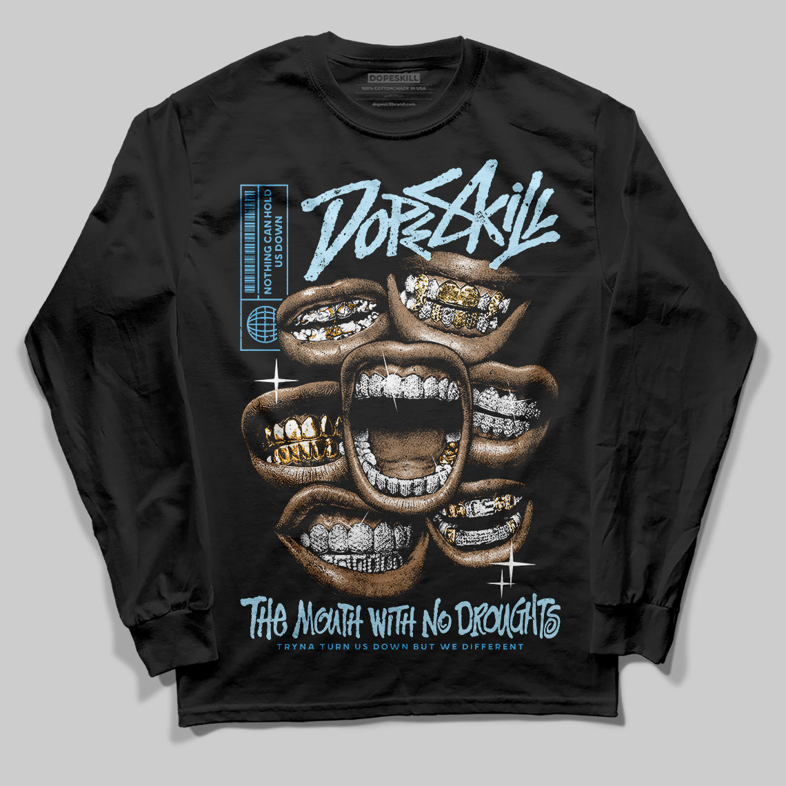 Legend Blue 11s superstreetwear Long Sleeve T-Shirt The Mouth With No Droughts Graphic