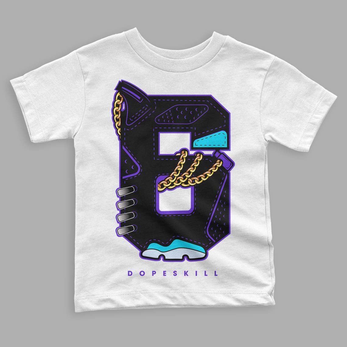 Aqua 6s superstreetwear Toddler Kids T-shirt No.6 Graphic