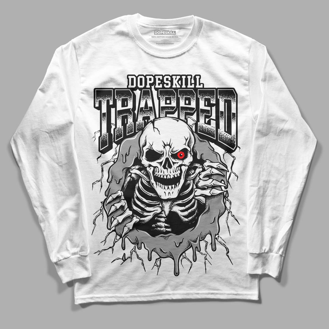 Panda White Black Dunk Low superstreetwear Long Sleeve T-Shirt Trapped Halloween Graphic