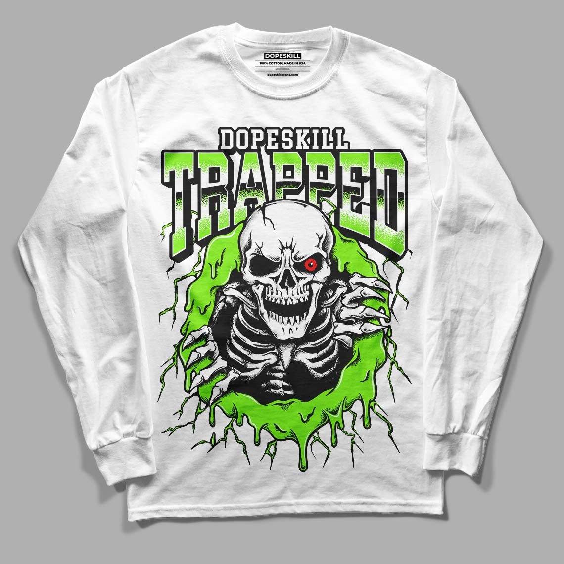 Neon Green Collection superstreetwear Long Sleeve T-Shirt Trapped Halloween Graphic
