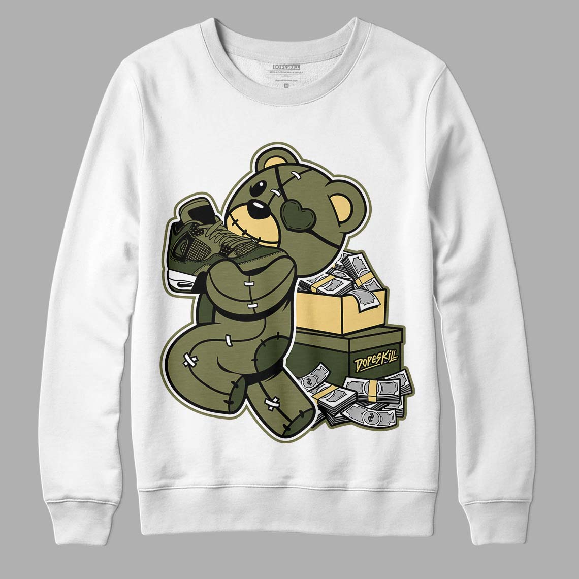 Craft Olive 4s superstreetwear Sweatshirt Bear Steals Sneaker Graphic