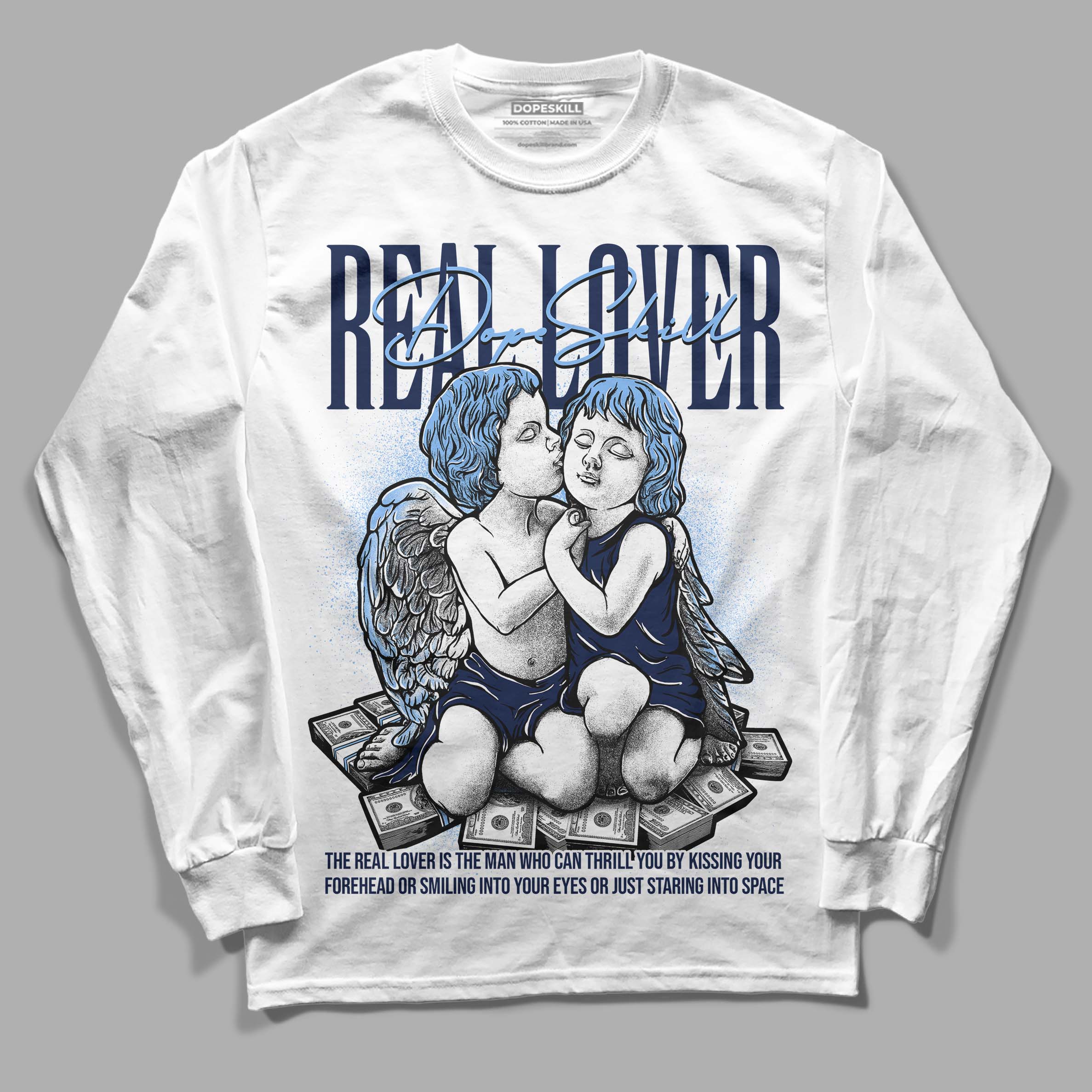 Midnight Navy 5s superstreetwear Long Sleeve T-Shirt Real Lover Graphic