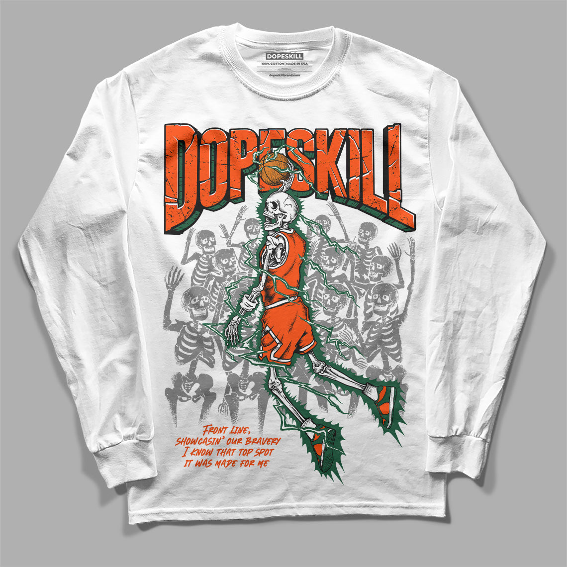 Dunk Low Team Dark Green Orange superstreetwear Long Sleeve T-Shirt Thunder Dunk Graphic