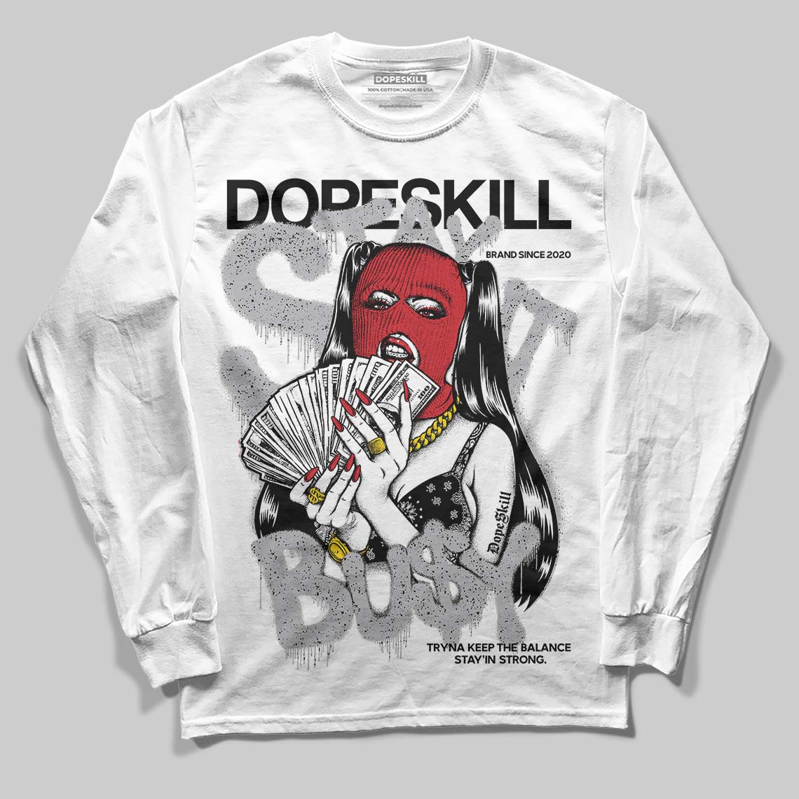 White Cement 4s superstreetwear Long Sleeve T-Shirt Stay It Busy Graphic