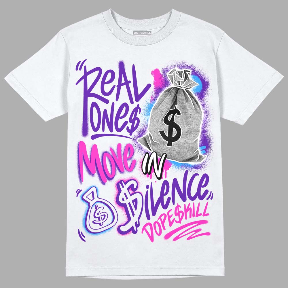 Dunk Purple Championship Court White superstreetwear T-Shirt Real Ones Move In Silence Graphic