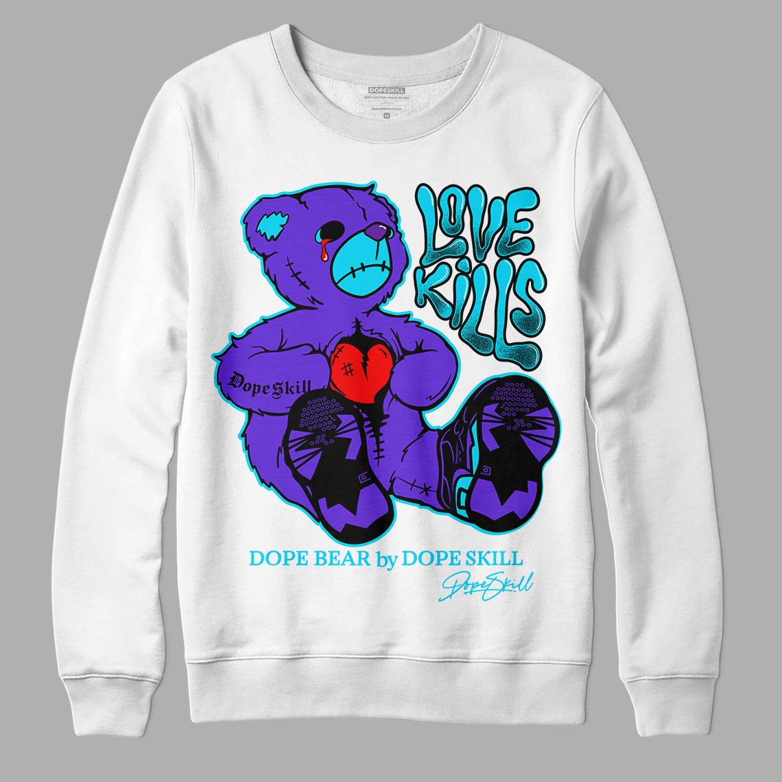 Aqua 6s superstreetwear Sweatshirt Love Kills Graphic
