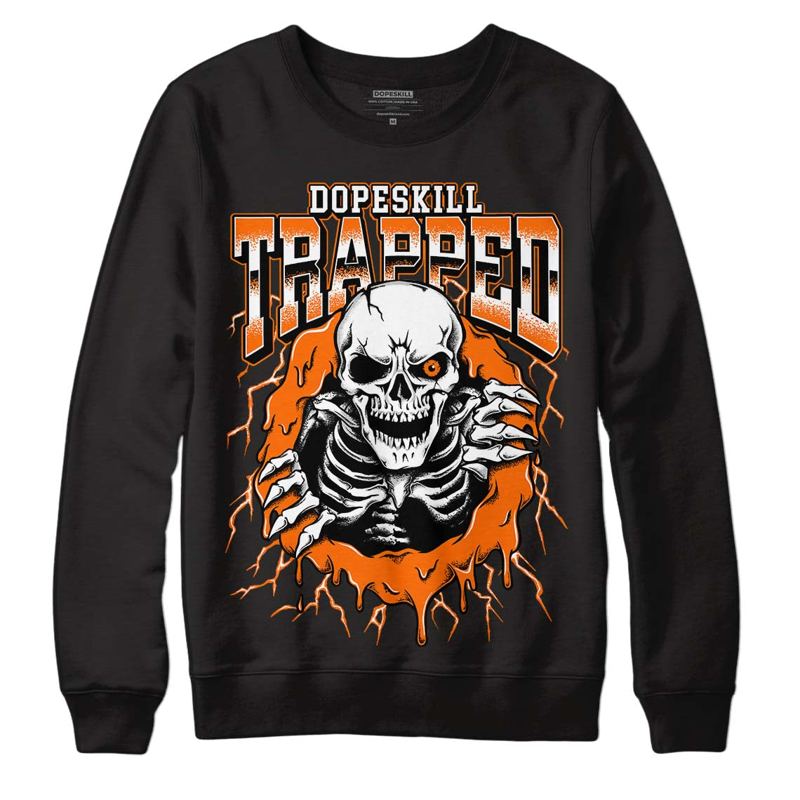 Orange Black White superstreetwear Sweatshirt Trapped Halloween Graphic