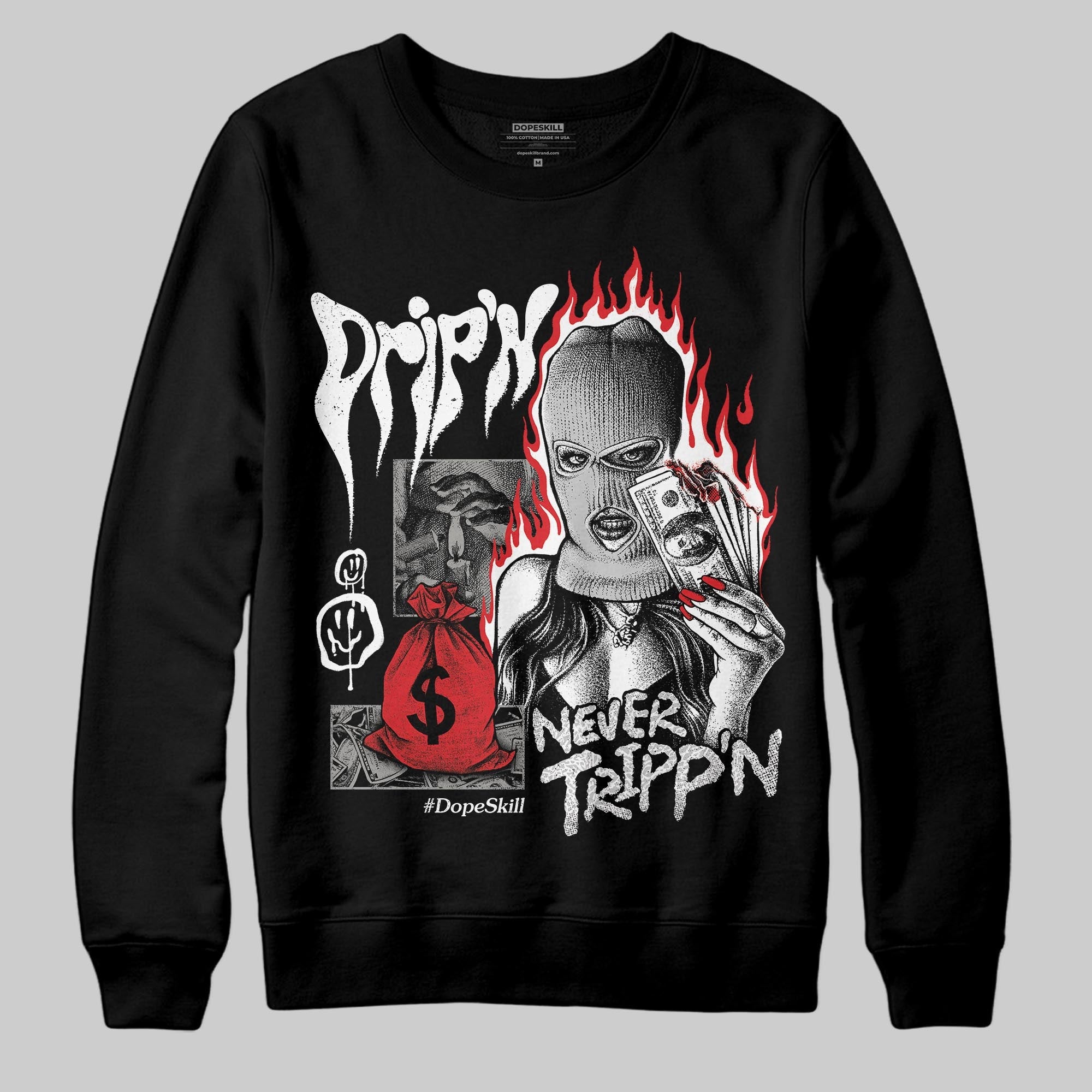 Pure Money 3s superstreetwear Sweatshirt Drip'n Never Tripp'n Graphic