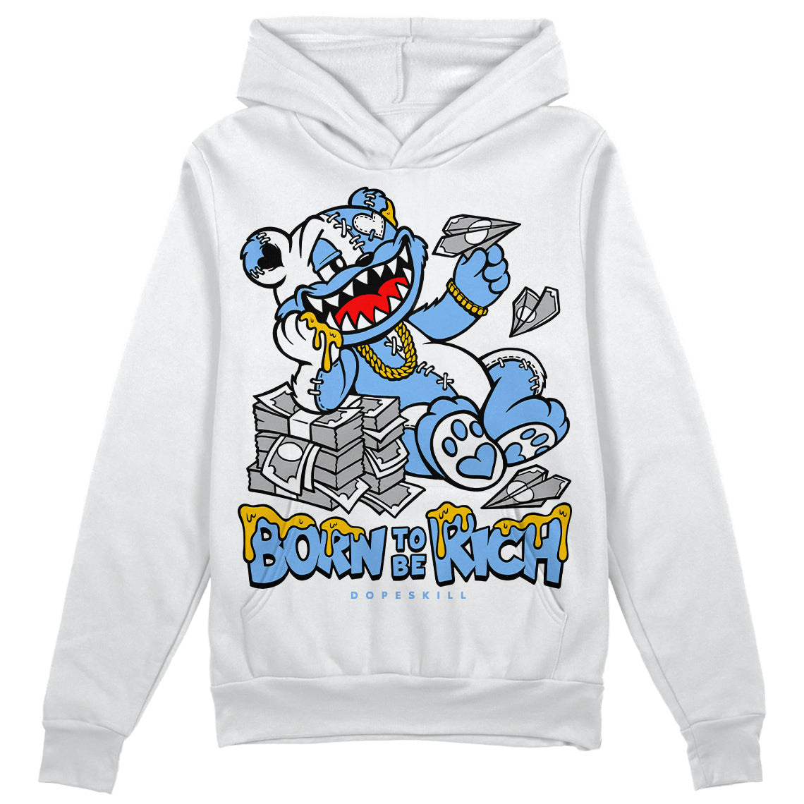 Powder Blue 9s superstreetwear Hoodie Sweatshirt Born To Be Rich Graphic