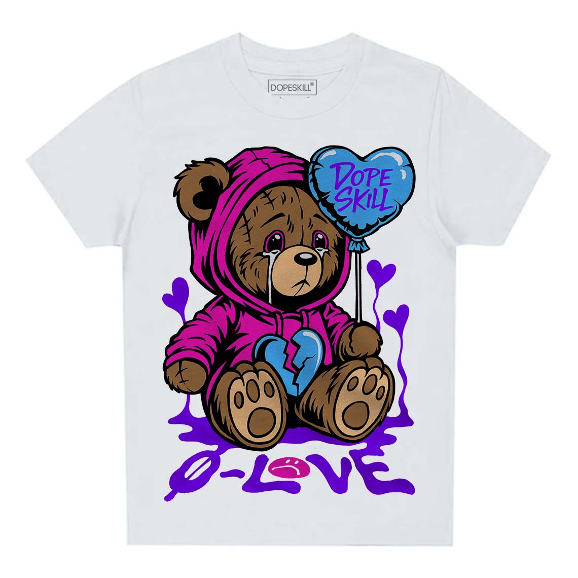 Dunk Active Fuchsia superstreetwear Toddler Kids T-shirt Broken Bear Graphic