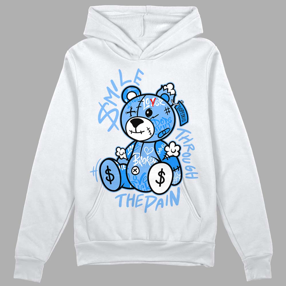 Powder Blue 9s superstreetwear Hoodie Sweatshirt Smile Through The Pain Graphic