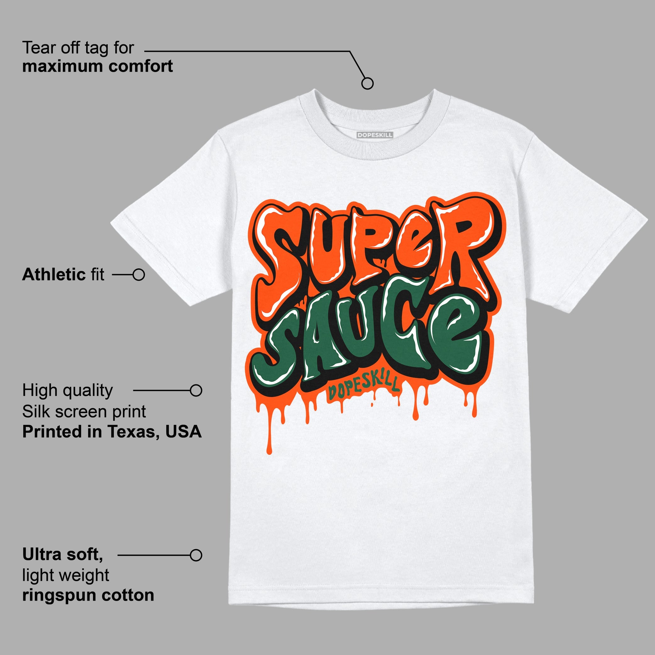 Dunk Low Team Dark Green Orange superstreetwear T-Shirt Super Sauce Graphic