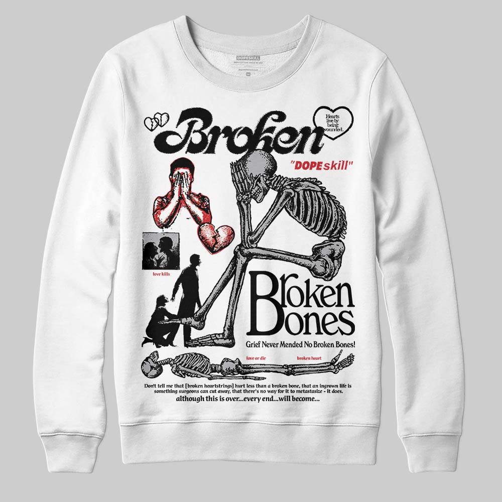 White Cement 4s superstreetwear Sweatshirt Broken Bones Graphic