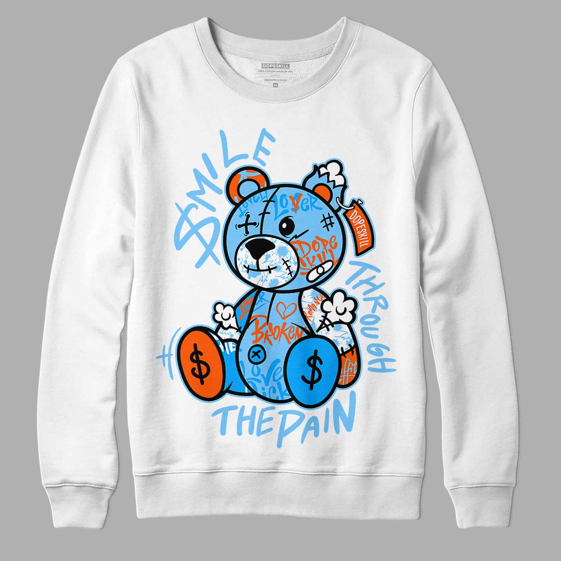 Dunk Low Futura University Blue superstreetwear Sweatshirt Smile Through The Pain Graphic