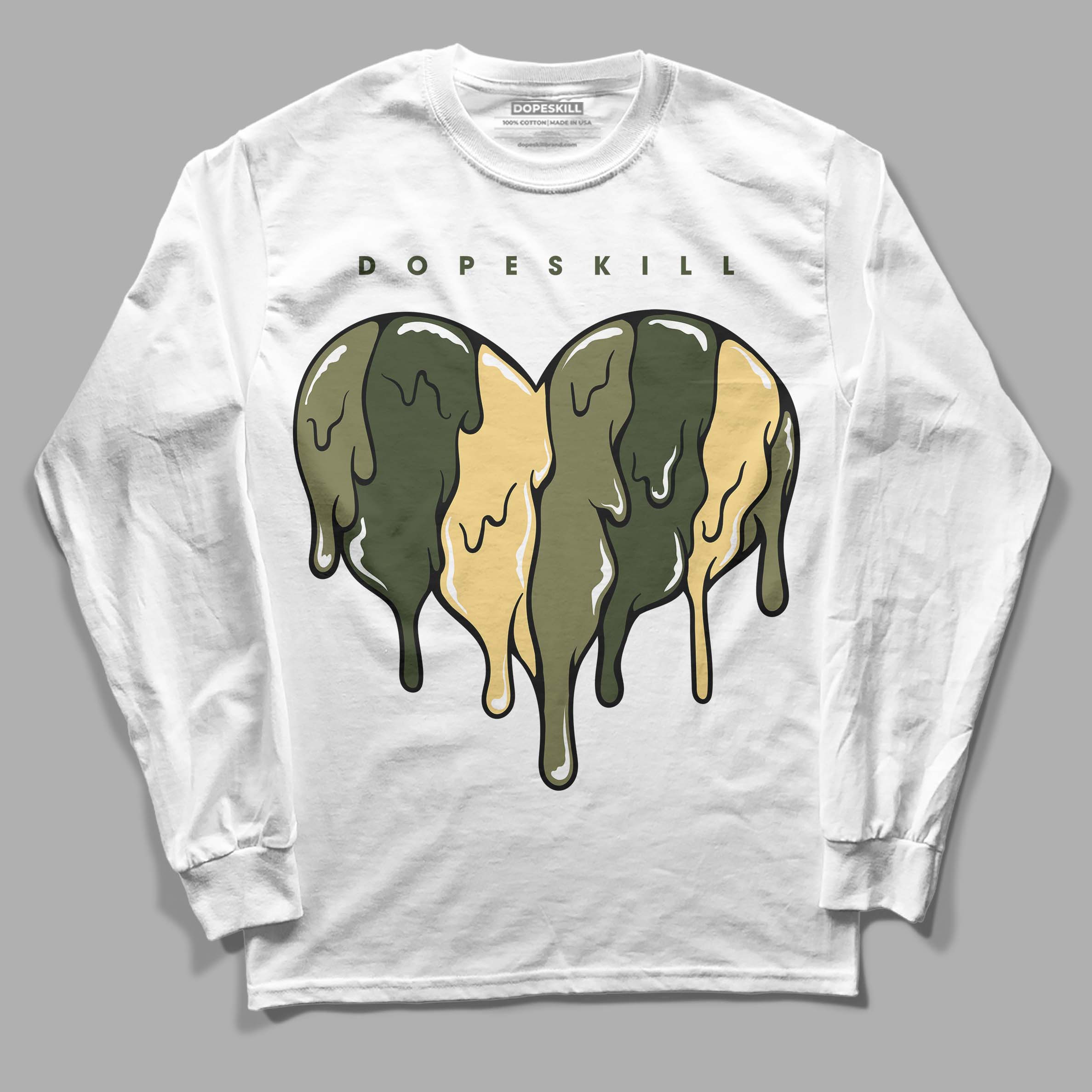 Craft Olive 4s superstreetwear Long Sleeve T-Shirt Slime Drip Heart Graphic