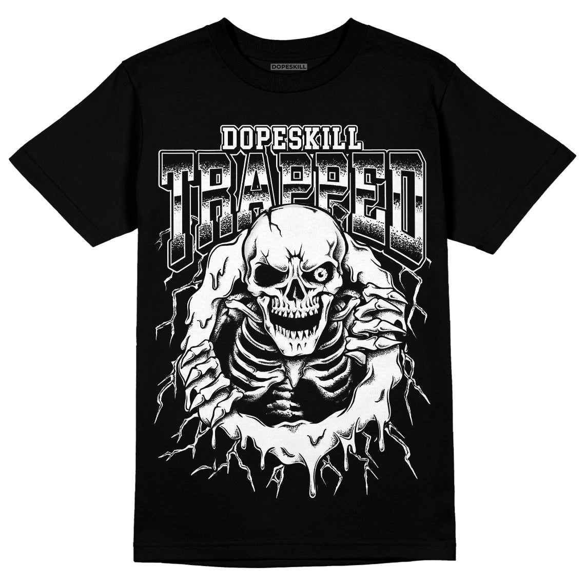 85 Black White 1s superstreetwear T-Shirt Trapped Halloween Graphic