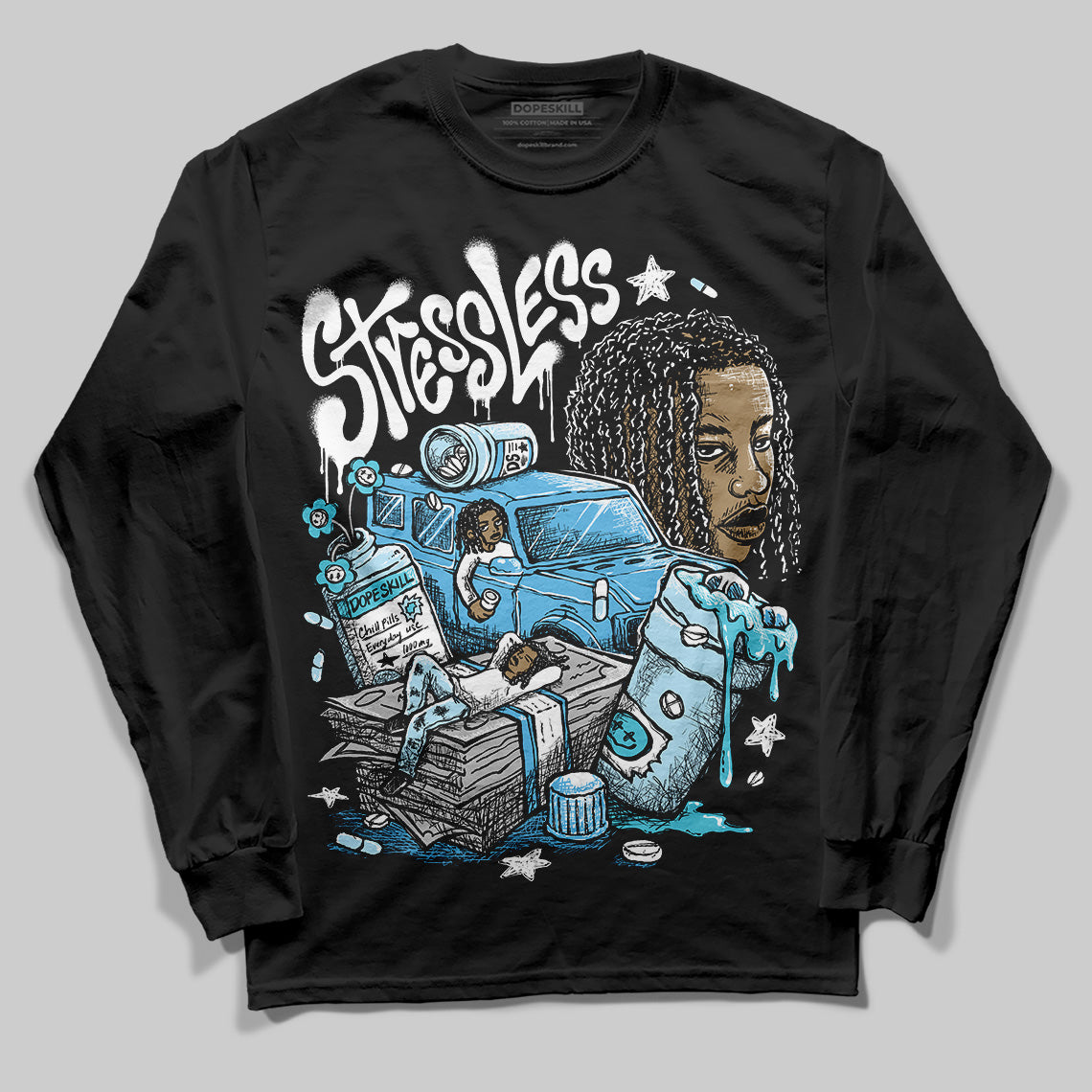 Legend Blue 11s superstreetwear Long Sleeve T-Shirt Stressless Graphic