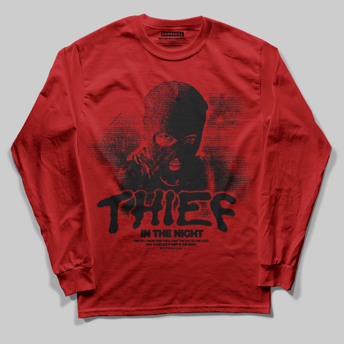 Red Collection superstreetwear Long Sleeve T-Shirt Thief In The Night Graphic