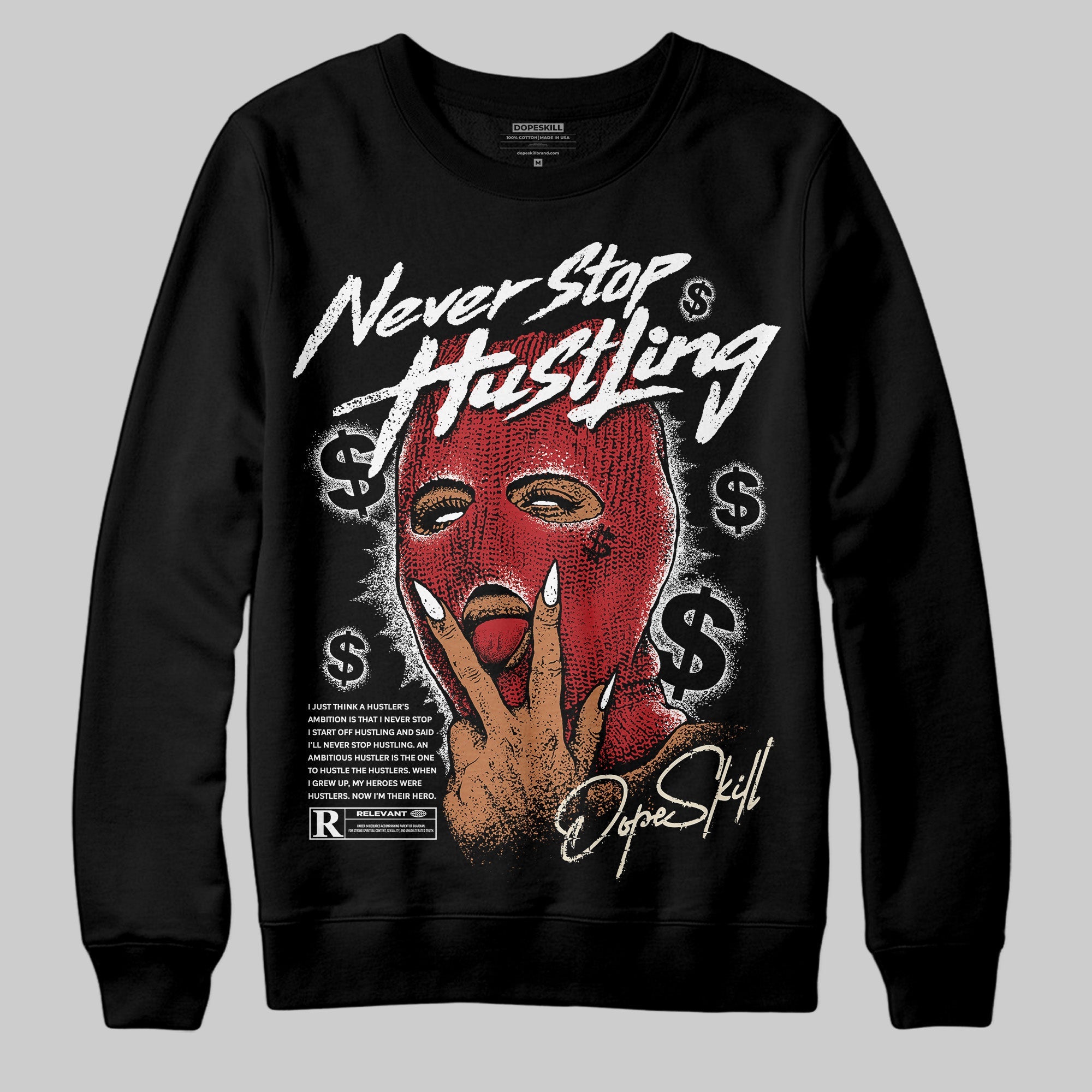 Black Toe Reimagined 1s superstreetwear Sweatshirt Never Stop Hustling Graphic
