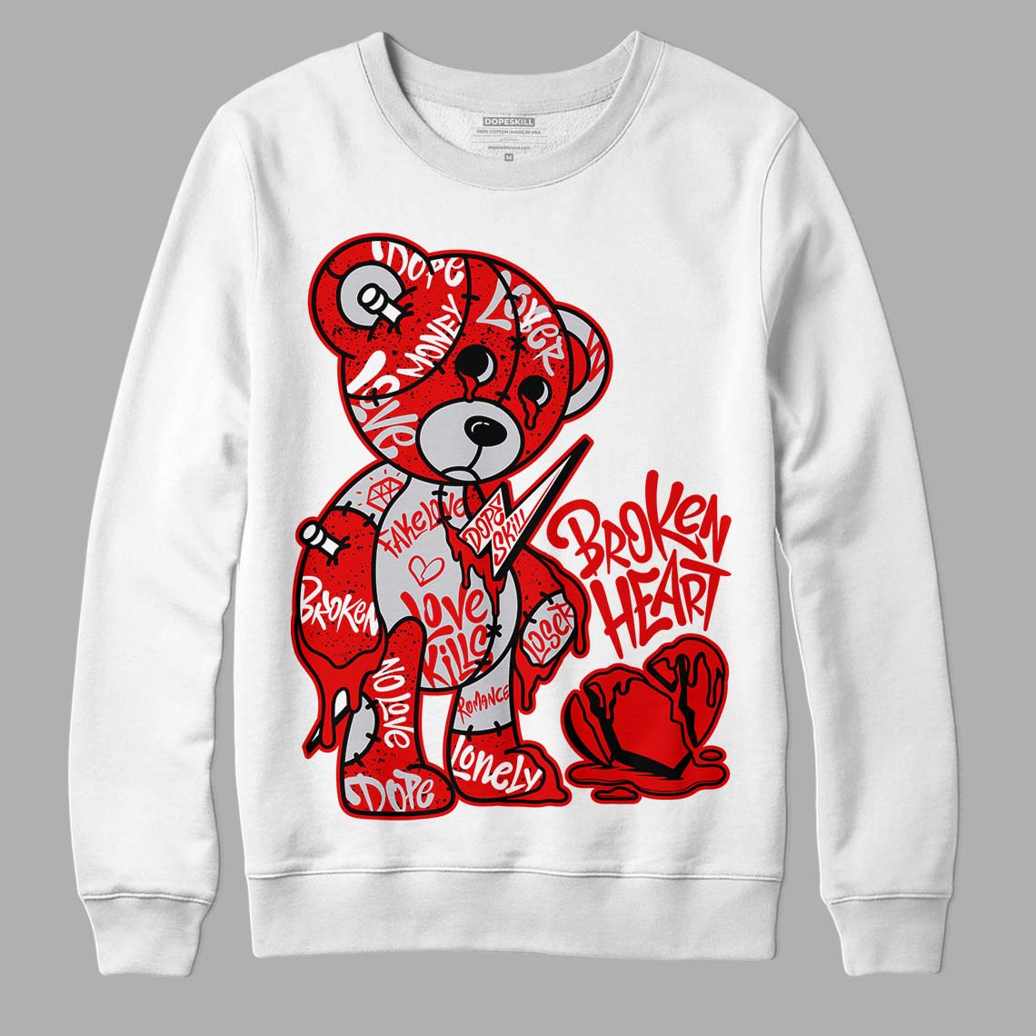 Red Cement 4S superstreetwear Sweatshirt Broken Heart Graphic