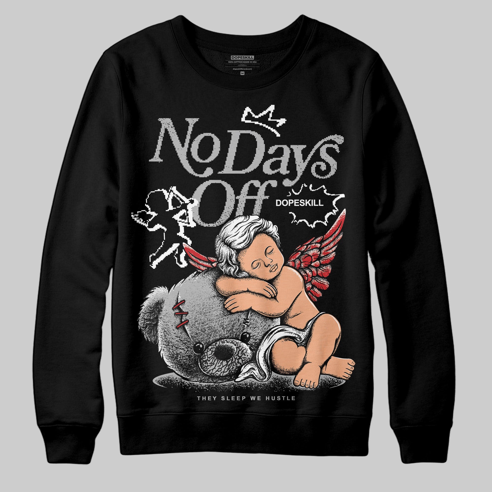 Black Cement 3s superstreetwear Sweatshirt New No Days Off Graphic