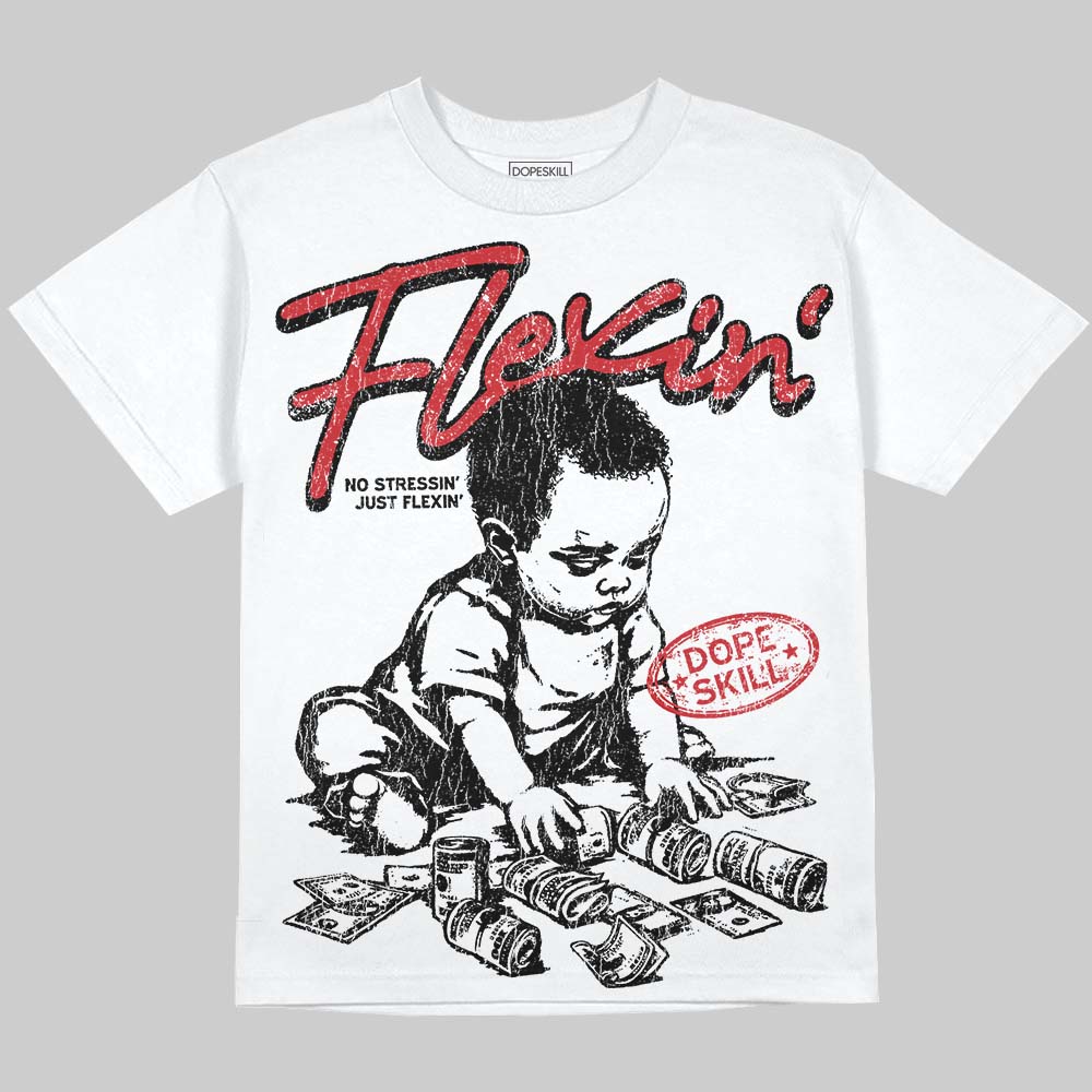 Black Metallic Reimagined 5s superstreetwear Oversize Print T-Shirt Flexin' Graphic