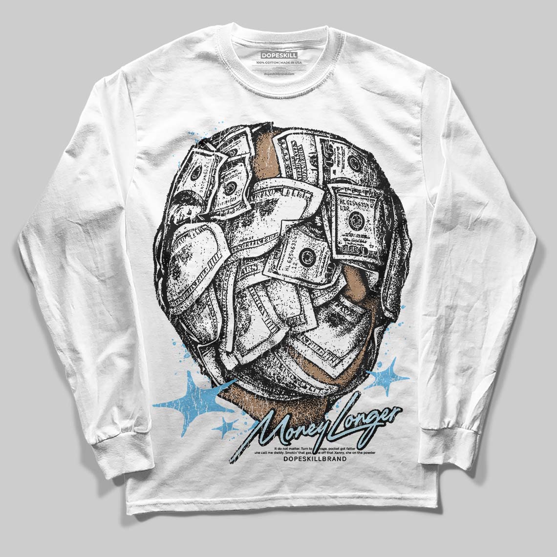 Legend Blue 11s superstreetwear Long Sleeve T-Shirt Money Longer Graphic