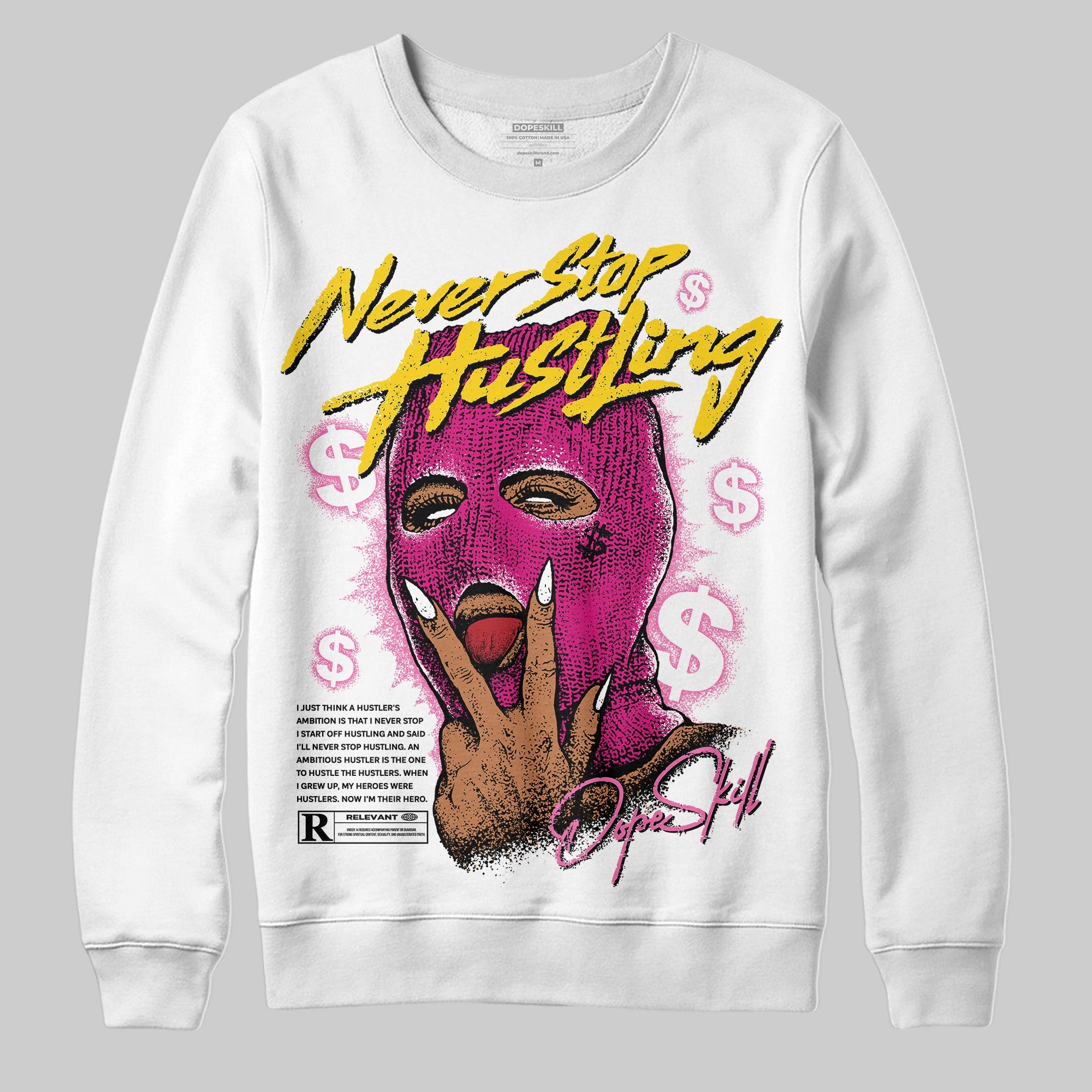 Rick RO Pink Leather Sneakers superstreetwear Sweatshirt Never Stop Hustling Graphic