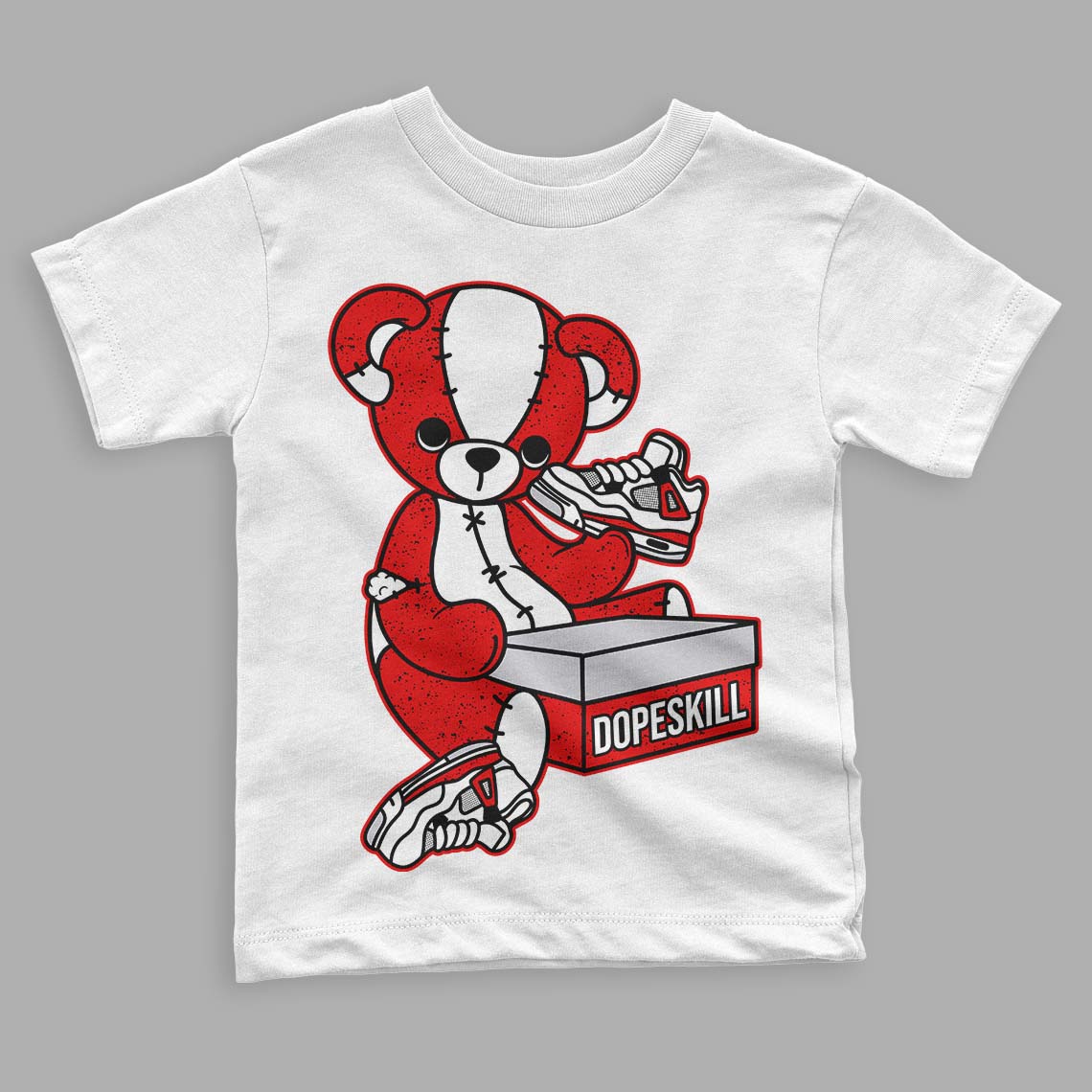 Red Cement 4S superstreetwear Toddler Kids T-shirt Sneakerhead BEAR Graphic