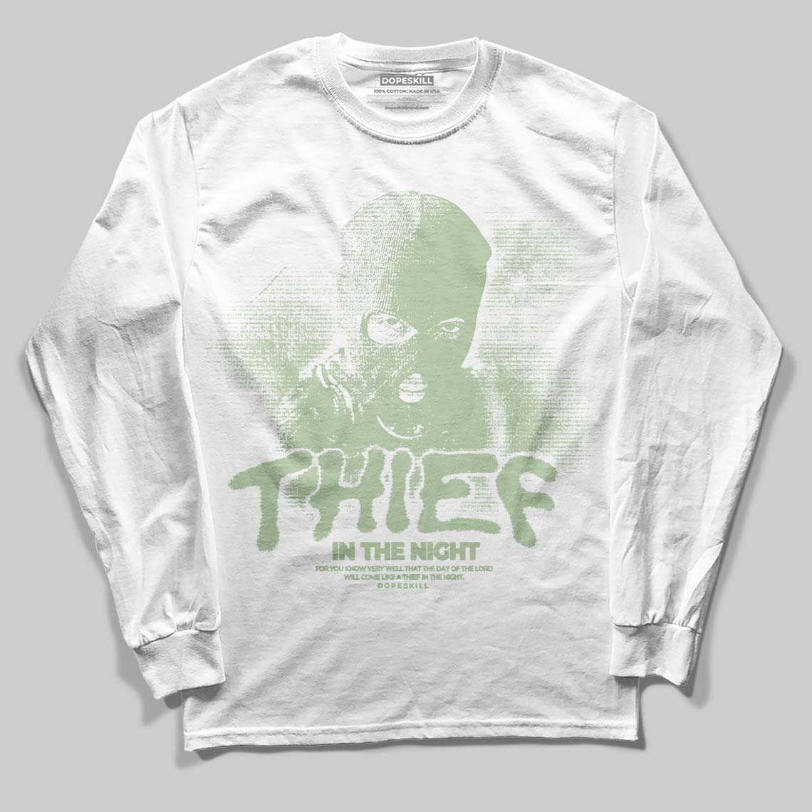 Seafoam 4s 2025 superstreetwear Long Sleeve T-Shirt Thief In The Night Graphic
