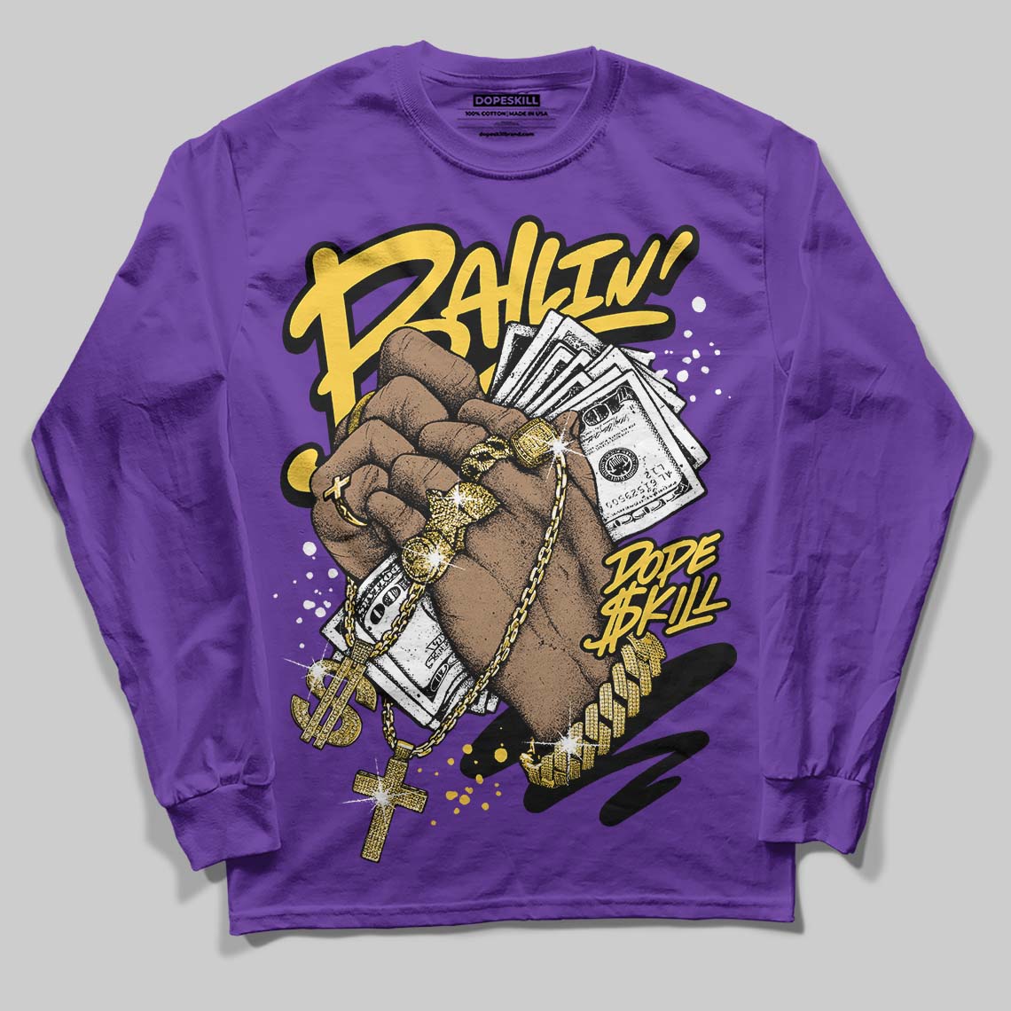 PURPLE Collection superstreetwear Long Sleeve T-Shirt Always Ballin' Graphic