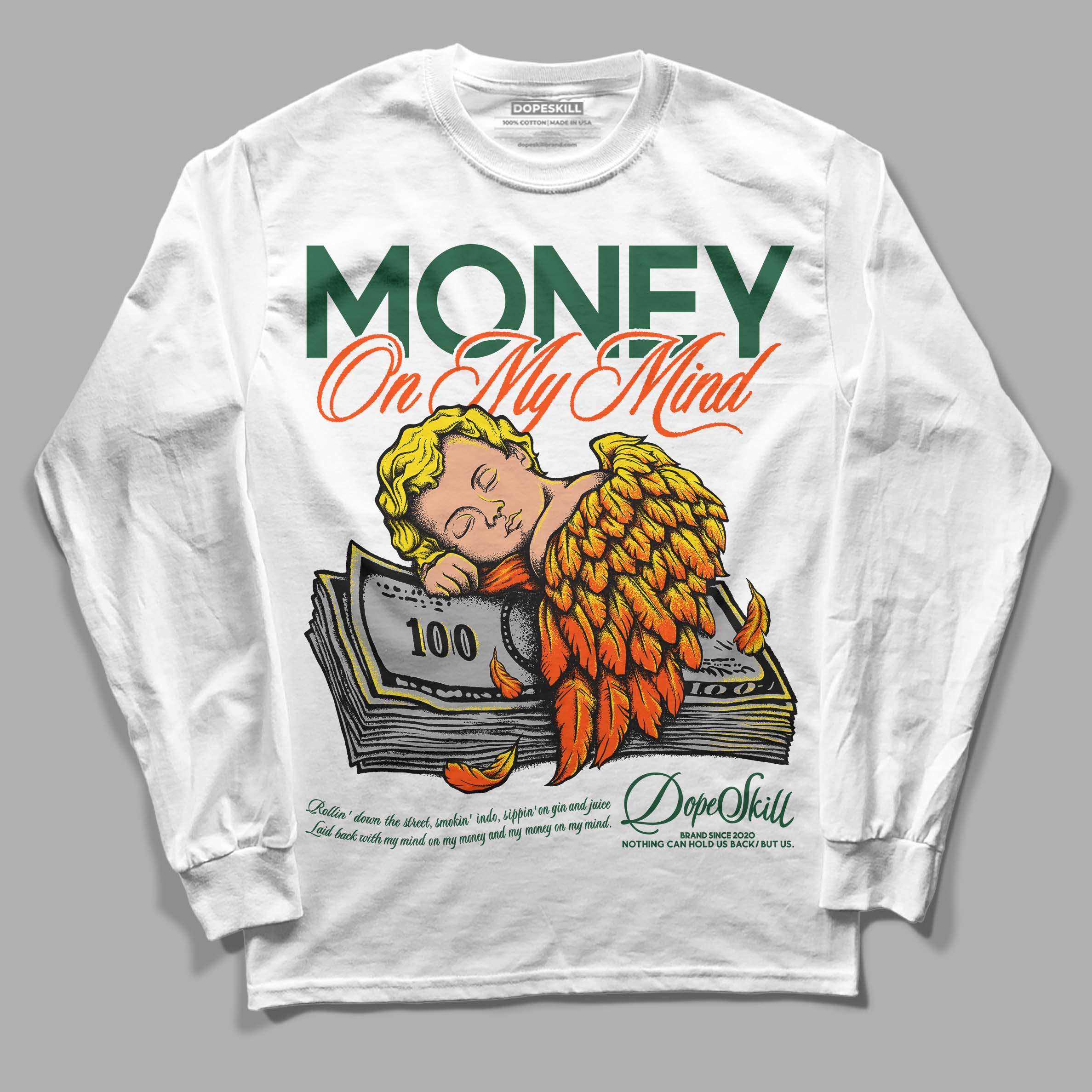 Dunk Low Team Dark Green Orange superstreetwear Long Sleeve T-Shirt MOMM Graphic