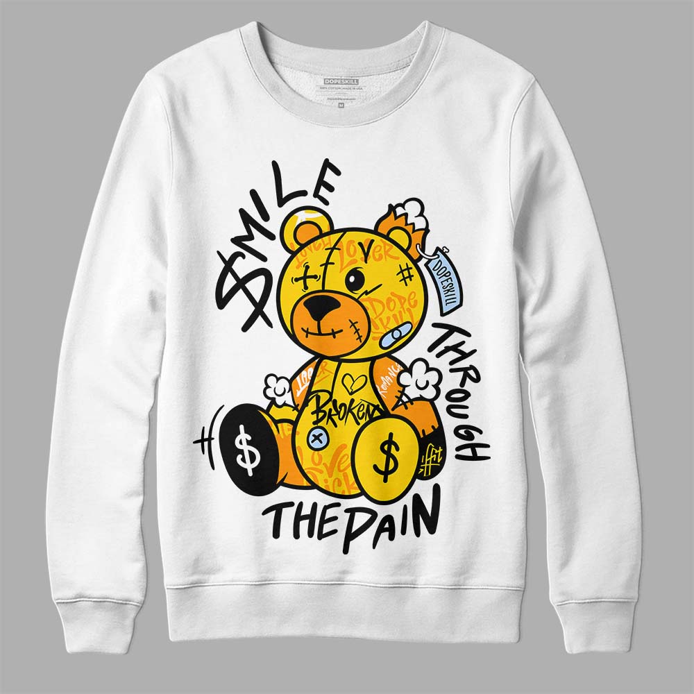 Yellow Ochre 6s superstreetwear Sweatshirt Smile Through The Pain Graphic
