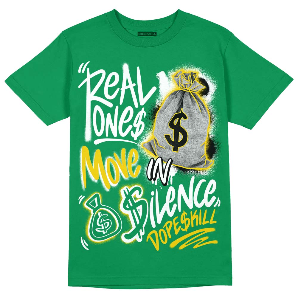 Lucky Green 5s superstreetwear Green T-shirt Real Ones Move In Silence Graphic
