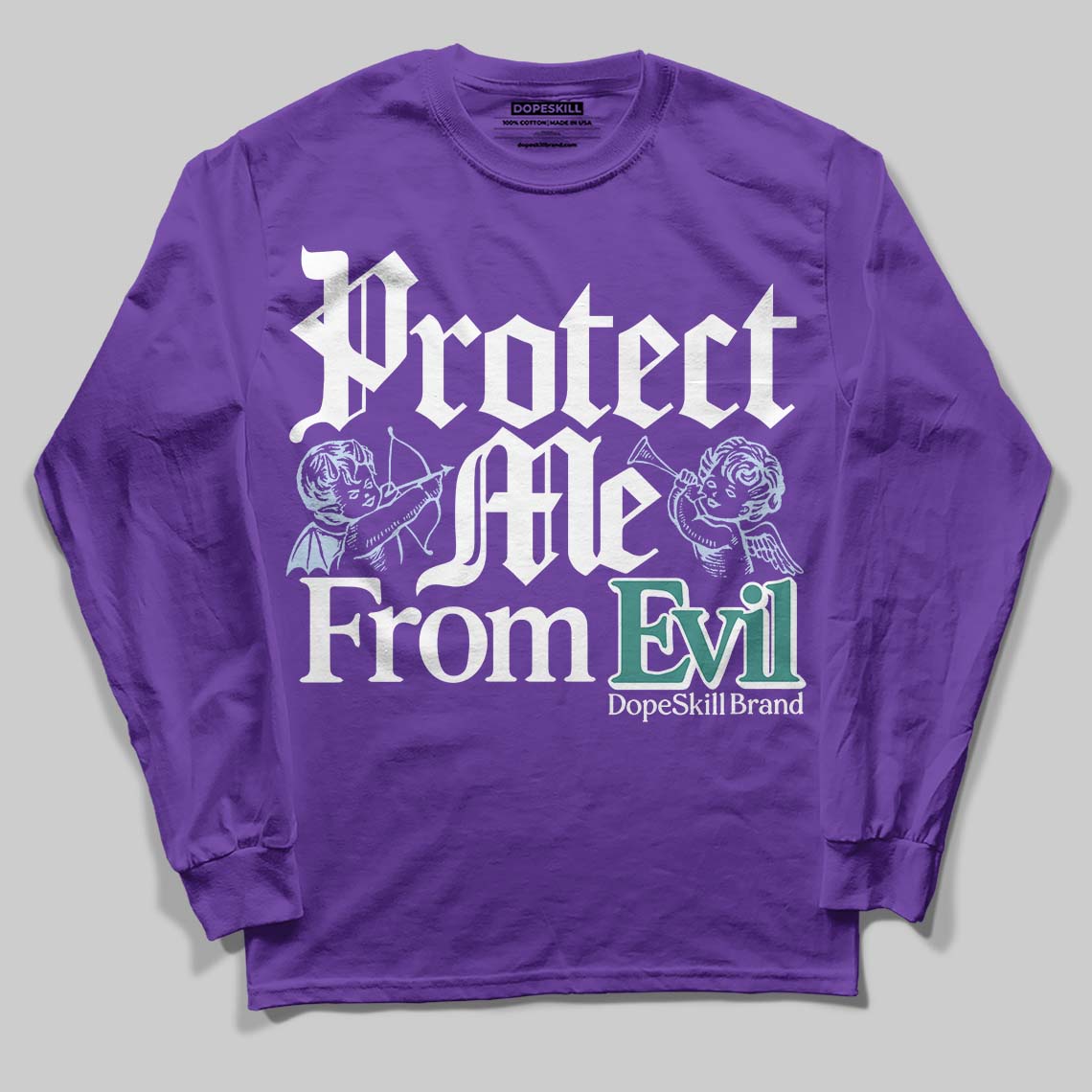 Grape 5s superstreetwear Long Sleeve T-Shirt Protect Me From Evil Graphic