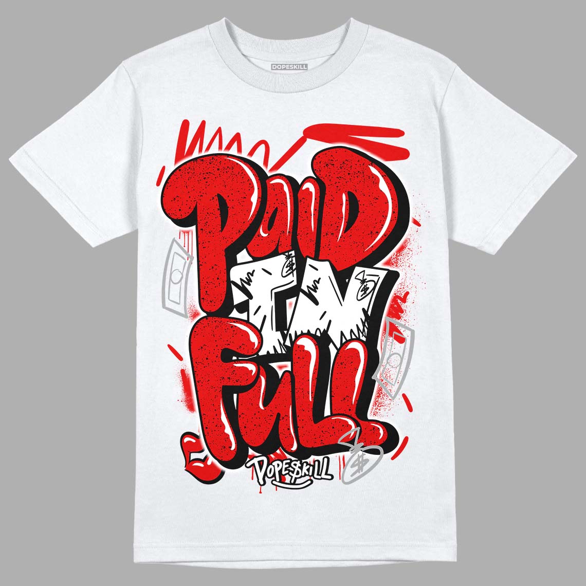 Red Cement 4S superstreetwear T-Shirt New Paid In Full Graphic