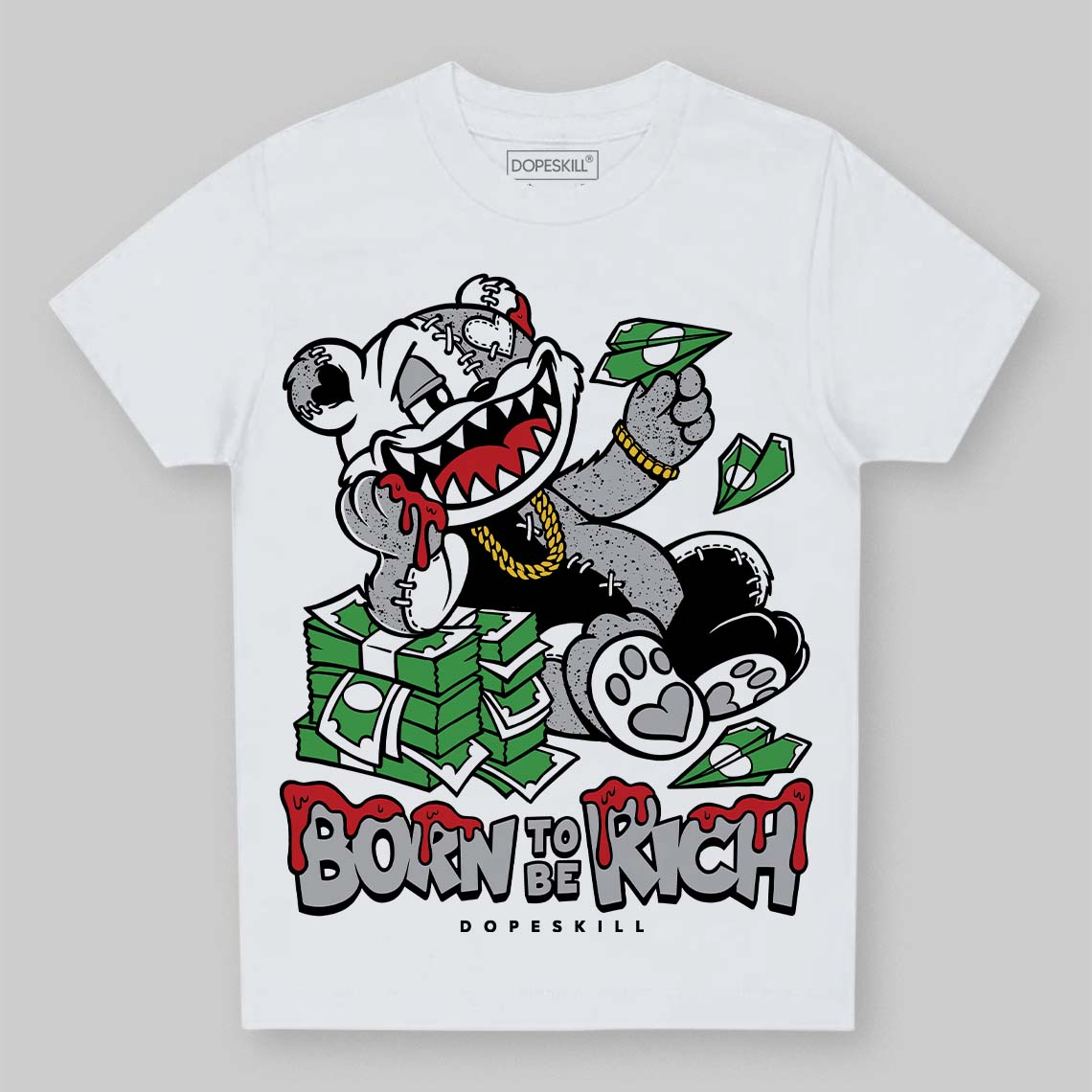 White Cement 4s superstreetwear Toddler Kids T-shirt Born To Be Rich Graphic