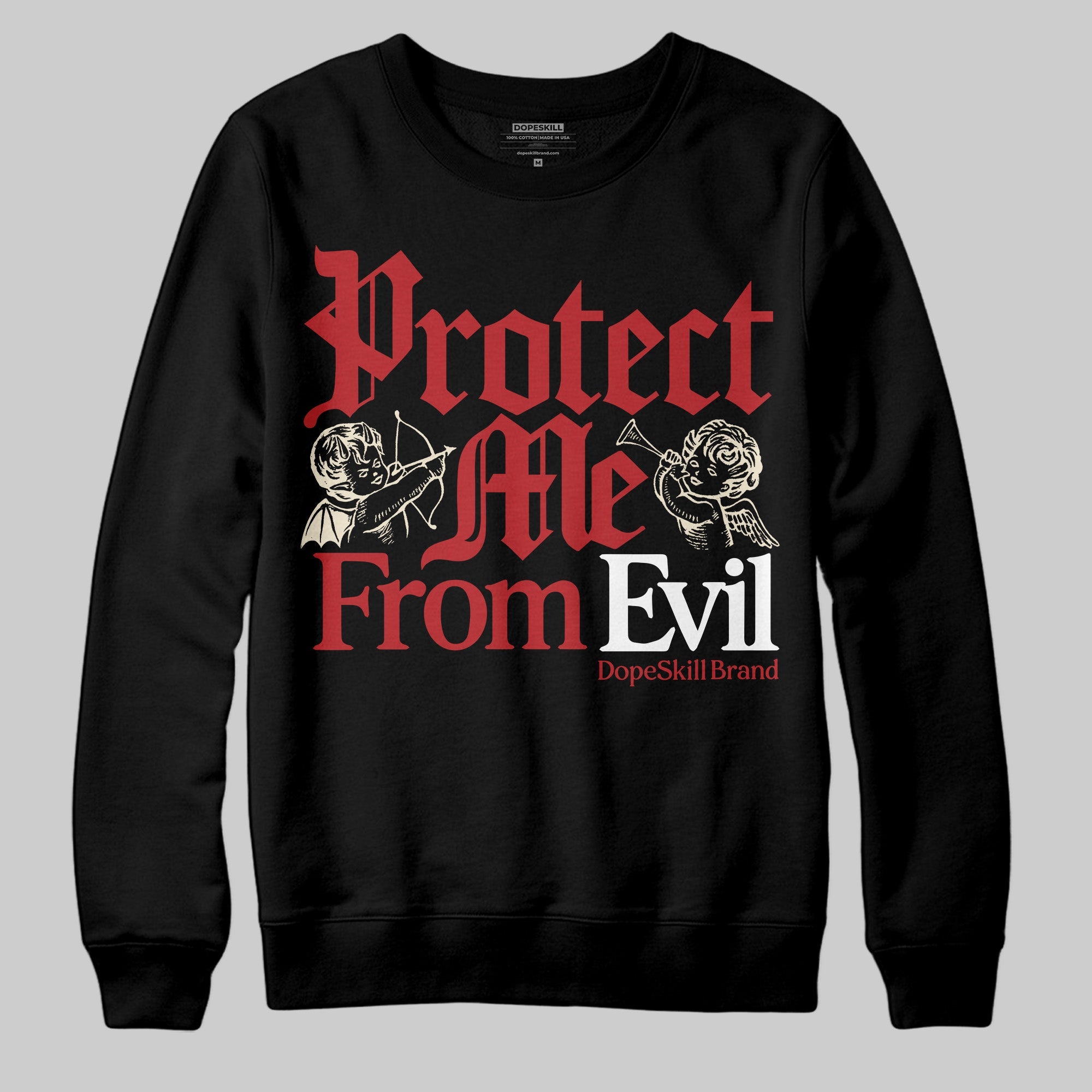 Black Toe Reimagined 1s superstreetwear Sweatshirt Protect Me From Evil Graphic