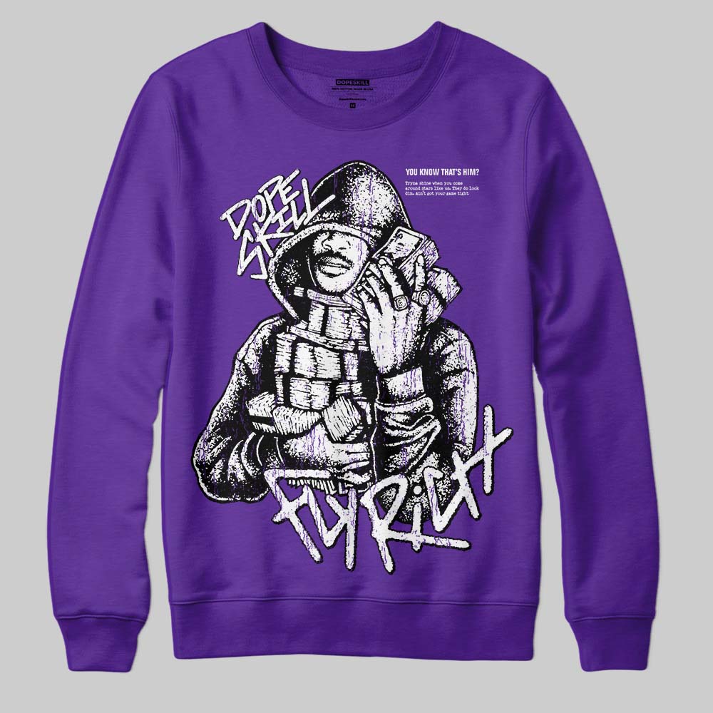 Grape 5s superstreetwear Sweatshirt Fly Rich Graphic