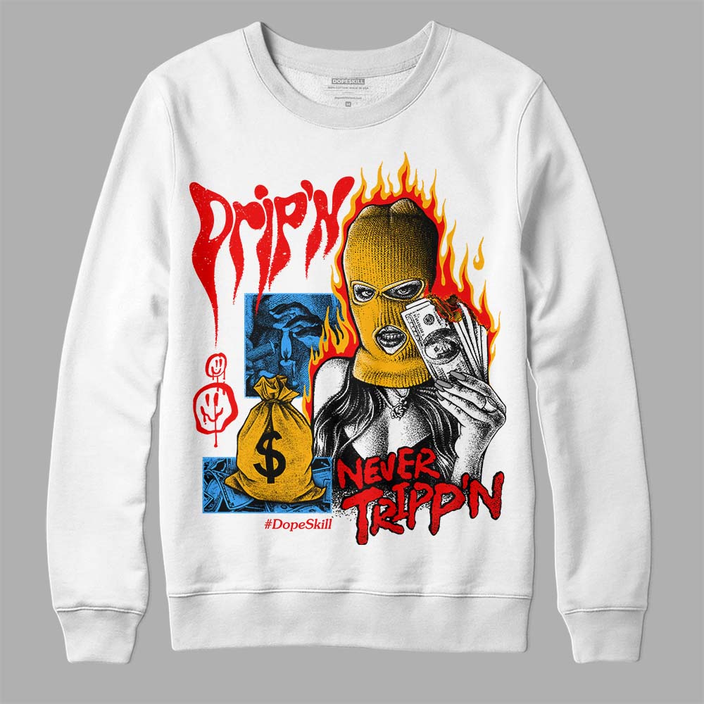 Red Collection superstreetwear Sweatshirt Drip'n Never Tripp'n Graphic