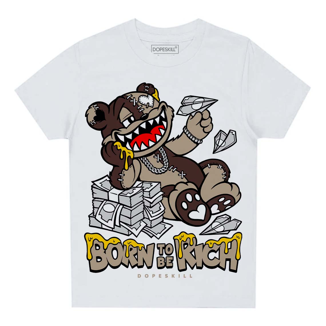 Latte 1s superstreetwear Toddler Kids T-shirt Born To Be Rich Graphic