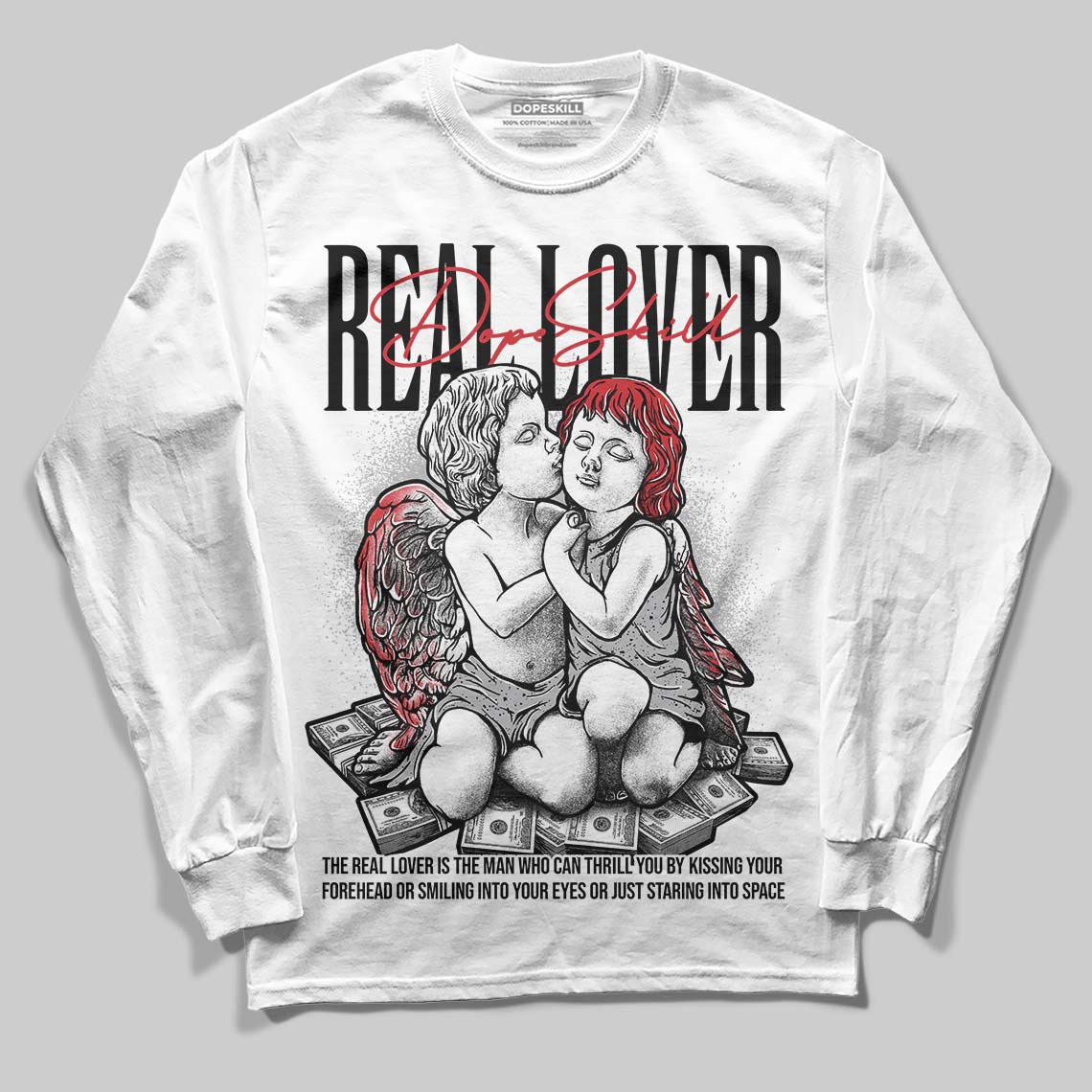 White Cement 4s superstreetwear Long Sleeve T-Shirt Real Lover Graphic