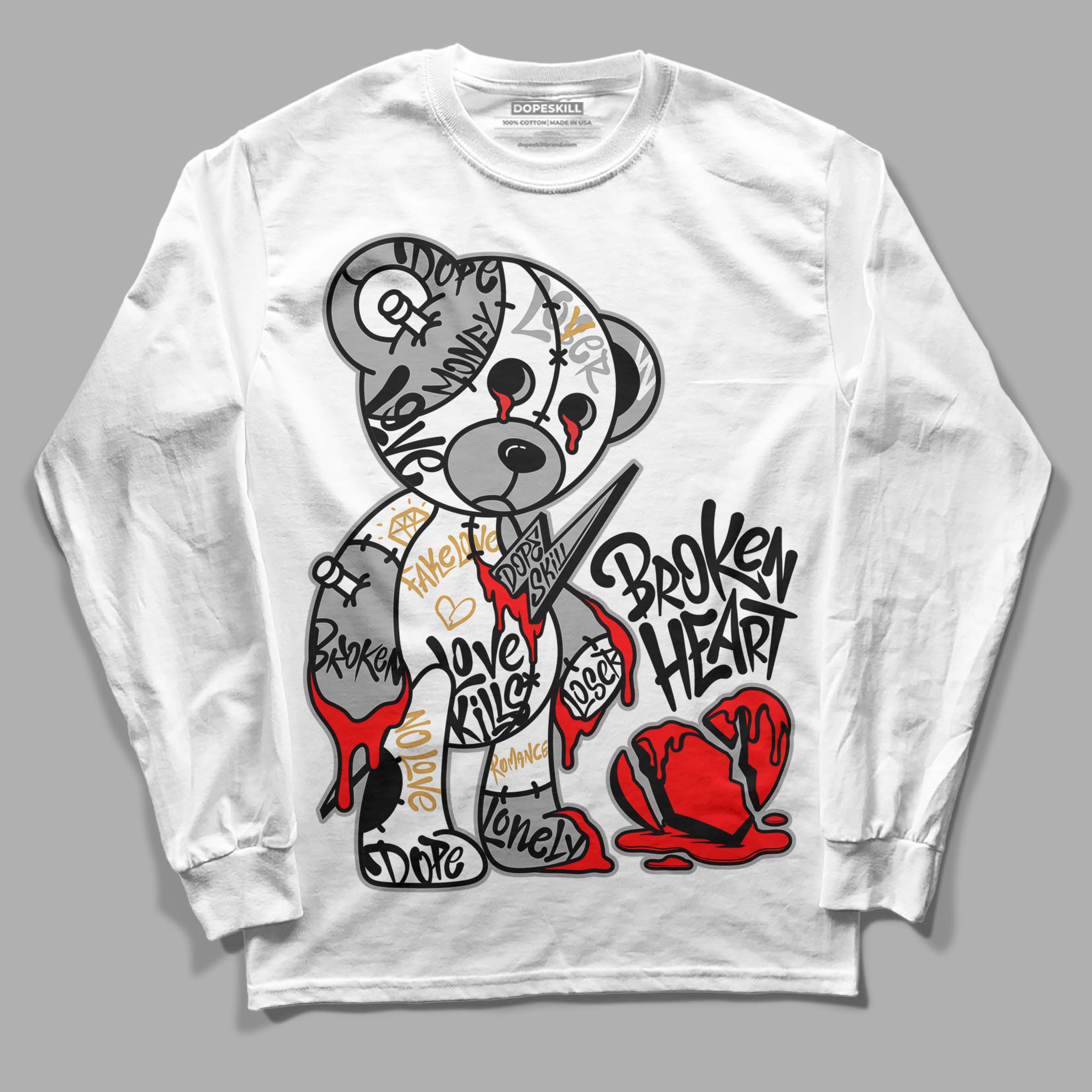 Gratitude 11s superstreetwear Long Sleeve T-Shirt Broken Heart Graphic