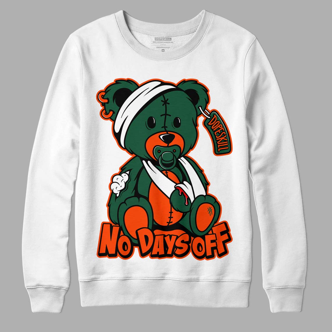 Dunk Low Team Dark Green Orange superstreetwear Sweatshirt Hurt Bear Graphic