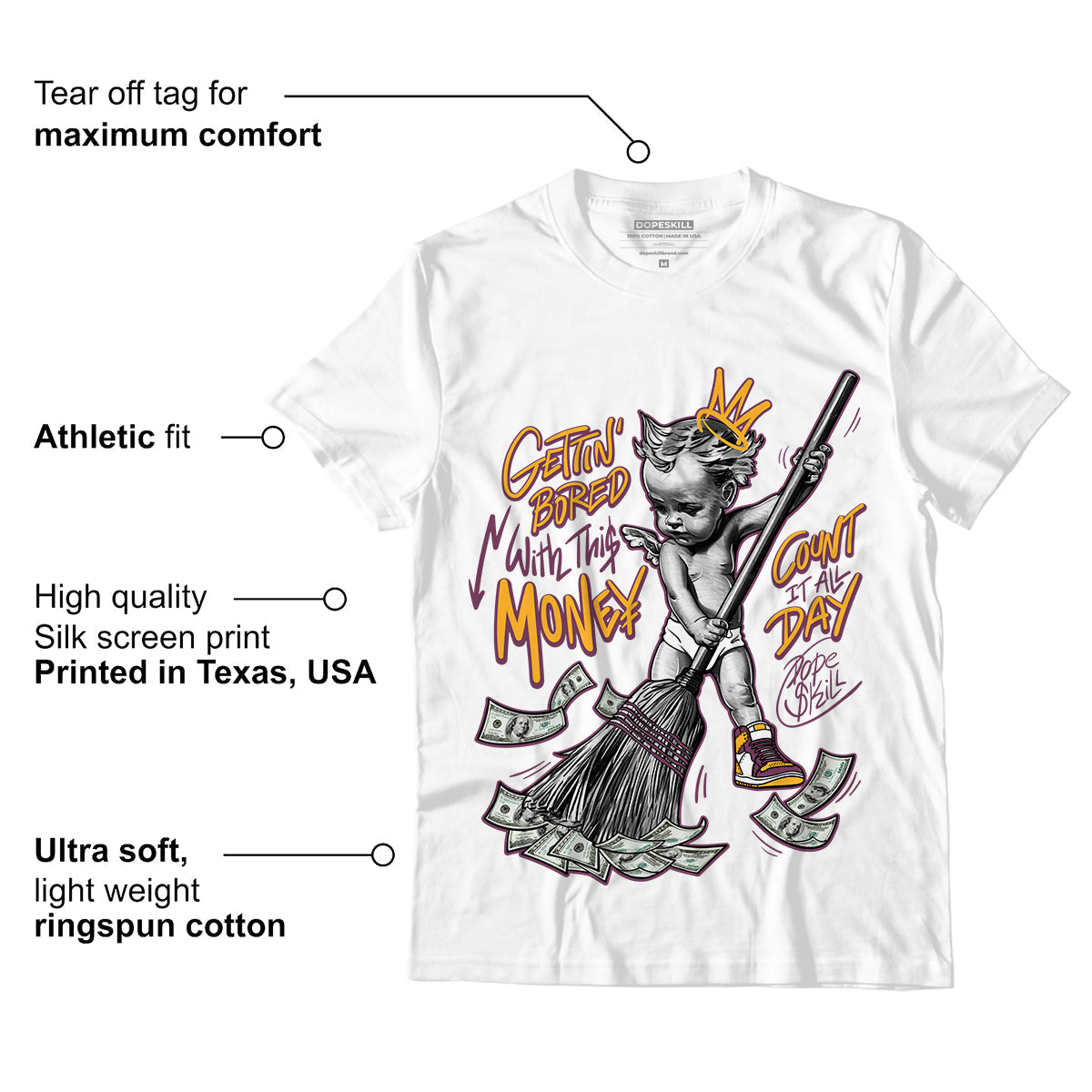 AJ 1 Retro High OG Brotherhood superstreetwear T-Shirt Gettin Bored With This Money Graphic