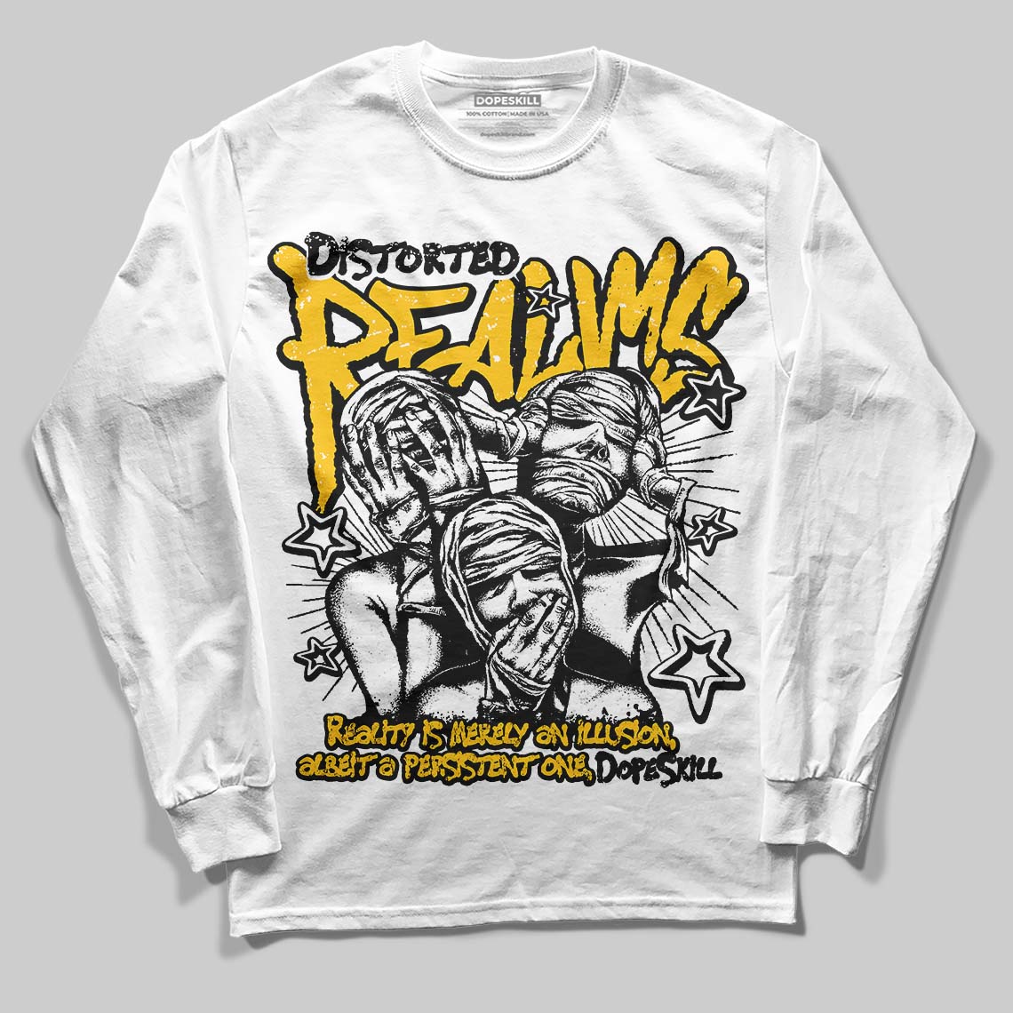 Yellow Collection superstreetwear Long Sleeve T-Shirt Distorted Realms Graphic